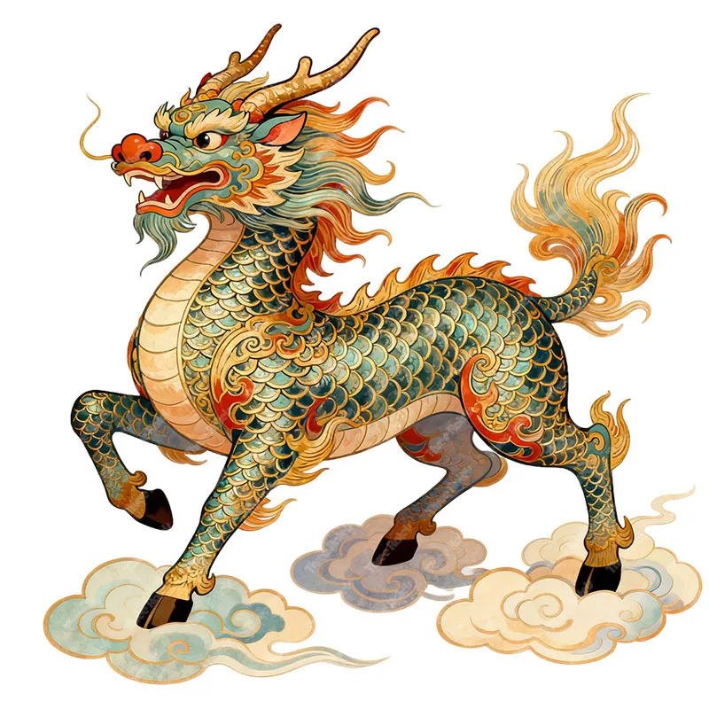 Three Ratels CD331 Mighty colored Kirin art wall stickers for home decoration lucky car decals