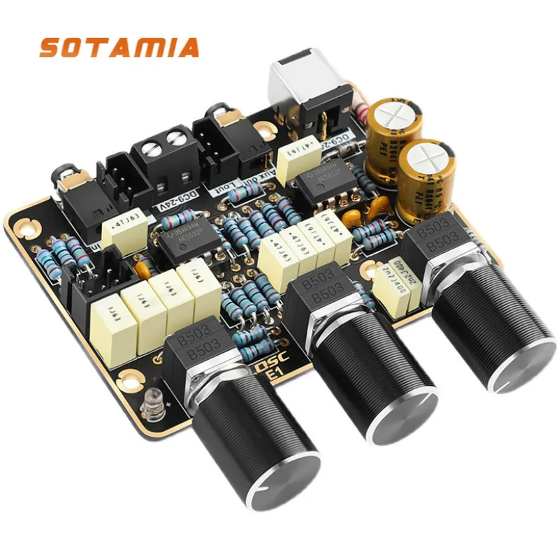 SOTAMIA HIFI Preamp Tone Board NE5532 Active Filter Preamplifier Amplifier Treble Bass Volume Control Tone Sound Effect