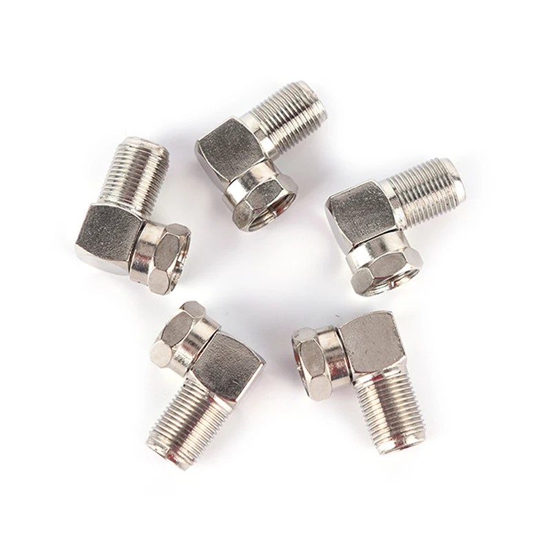 5 قطعة الزاوية اليمنى 90 درجة موصل محوري F ذكر إلى F شاحن أنثي ل RG6 RG5