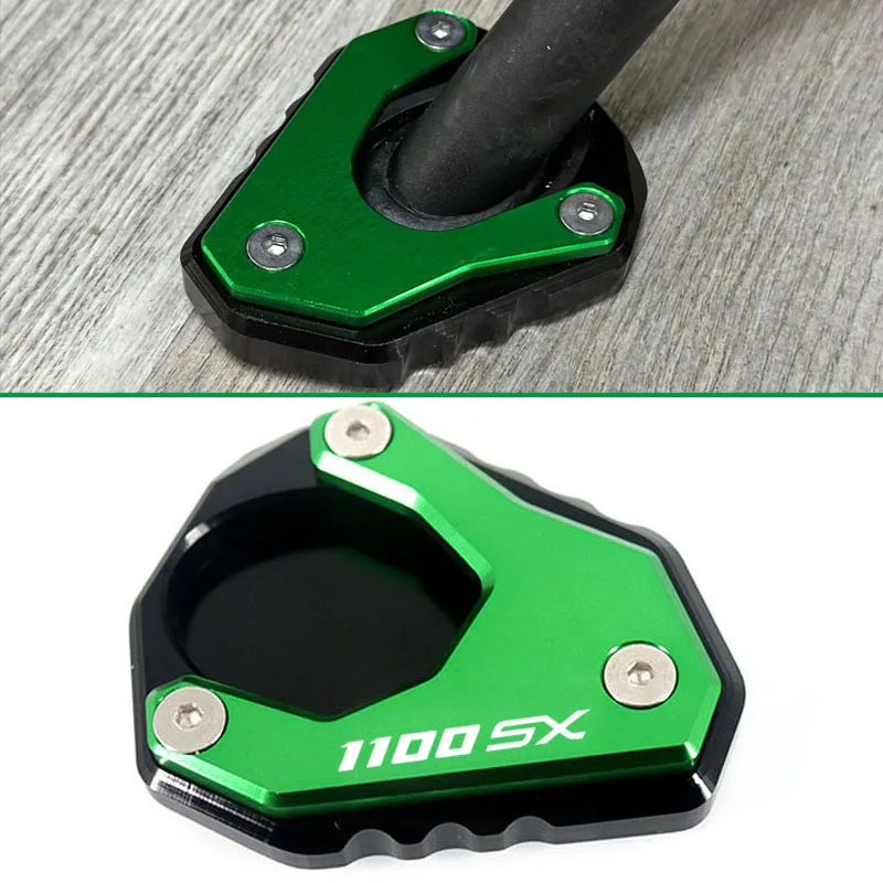 Soporte CNC para motocicleta, extensión de caballete lateral, placa de soporte ampliada, compatible con NINJA1100SX Ninja 1100SX NINJA1100 SX 2025