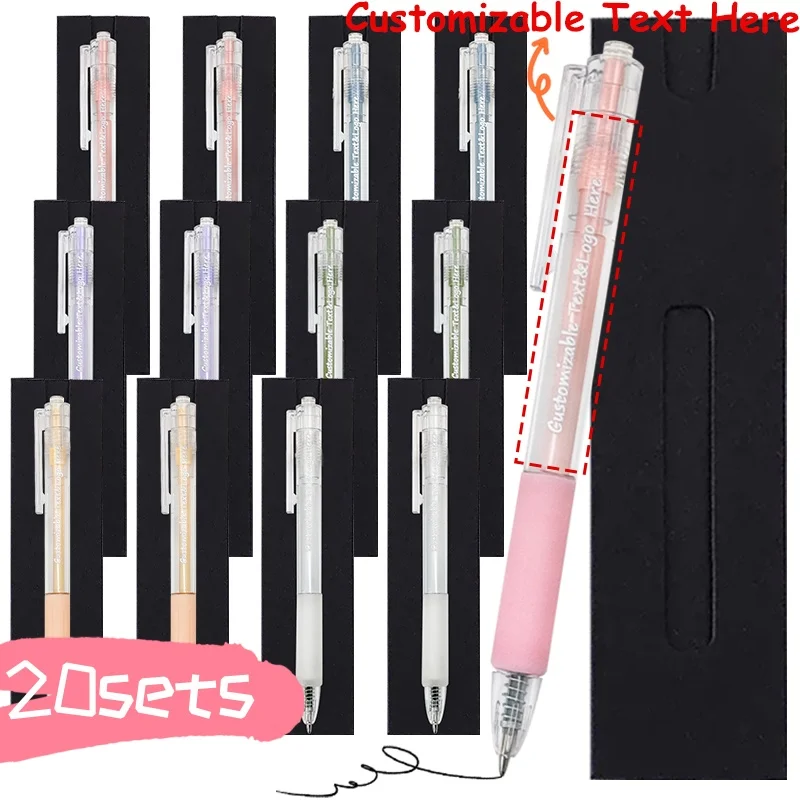 20pcs Customizable Morandi Press Gel Pens for Students Office Use Personalized Signature Writing Pens in Vibrant Macaron Colors