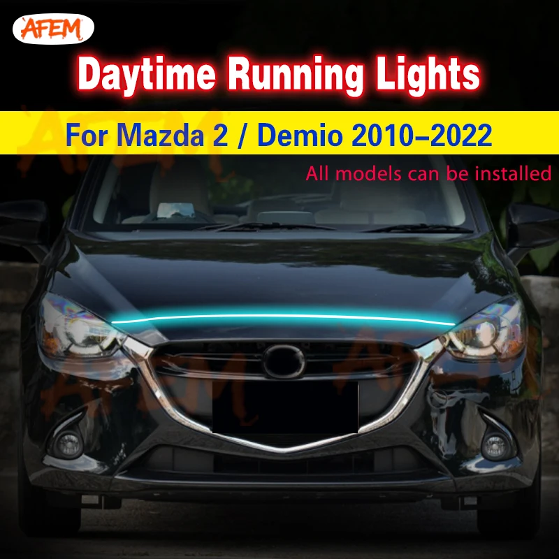1Pcs 12V LED Daytime Running Lights For Mazda 2 / Demio 2010-2022 fog lamp DRL Waterproof Car Decorative Atmosphere Lamps DRL