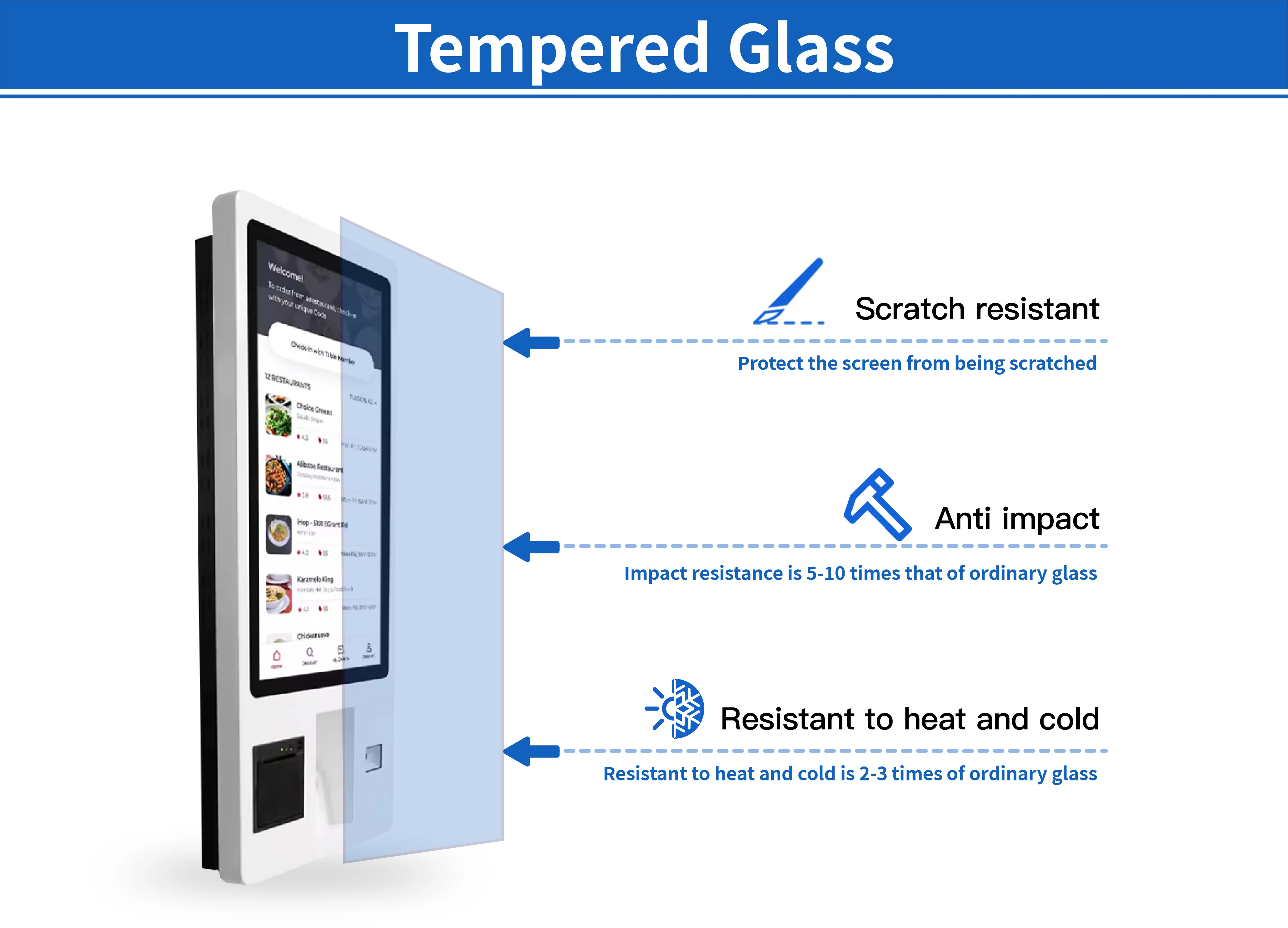 Interactive Touch Screen Self-Service Fast Food Ordering Kiosk for Shopping Malls Retail Stores Indoor Application SDK OEM