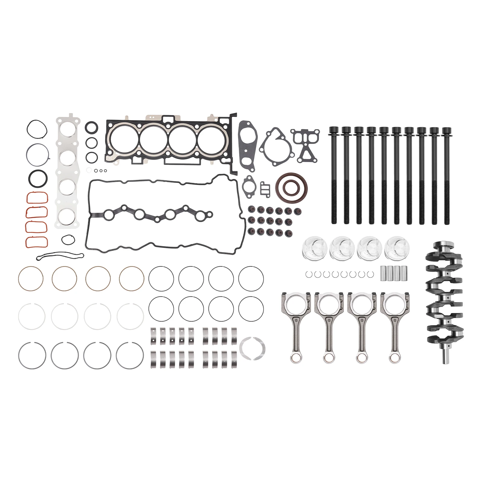 مجموعة إعادة بناء المحرك لسيارات هيونداي G4KJ 2.4L ، طقم إصلاح بعمود مرفقي ، حشية المكابس ، قضبان التوصيل