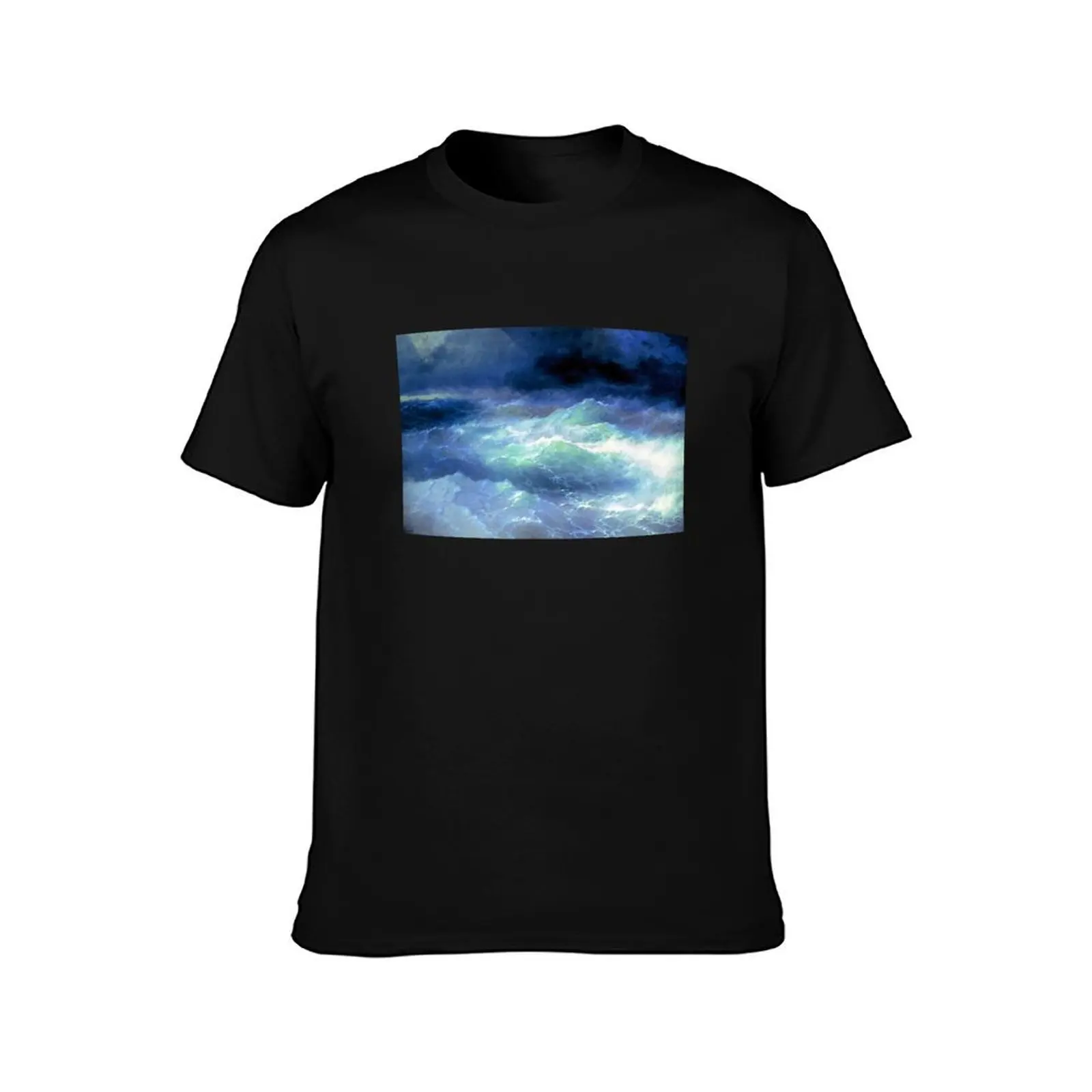 Among the waves. Ivan Aivazovsky T-Shirt Summer Casual Cotton Tee Oversized Streetwear Tops Vintage Graphic Print