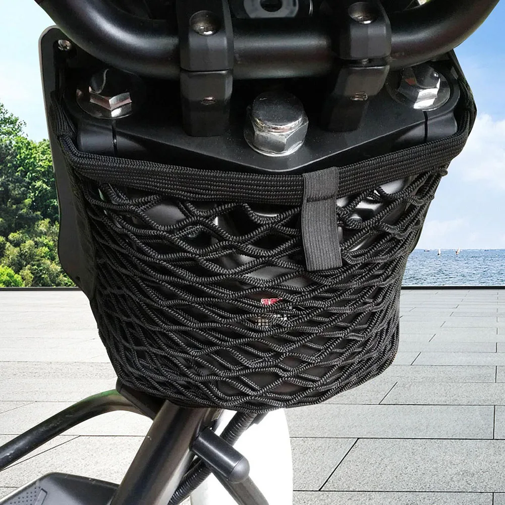 

Motorcycle Storage Net Bag with Elastic Mesh and Nylon Hooks for Secure Fixing of Motorbike Luggage and Trunk Cargo