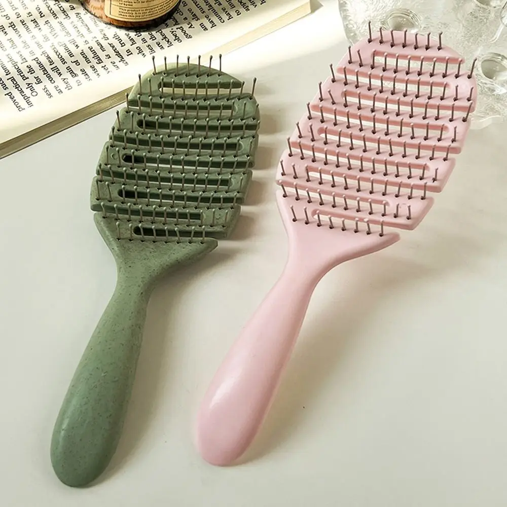Cepillo de pelo con ventilación degradable para masaje del cuero cabelludo, peine hueco de pelo liso ABS, peine para masaje del cuero cabelludo de doble uso