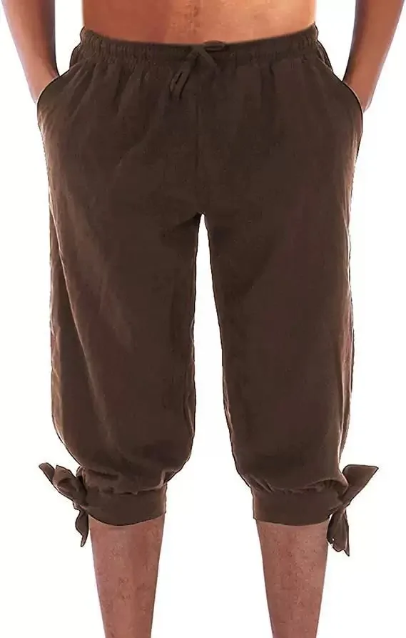 Piratenhosen für Herren, mittelalterliche Renaissance-Cosplay-Hosen, Reiter- und Bauernkostüm, Bloomer-Hosen. – Detail 2