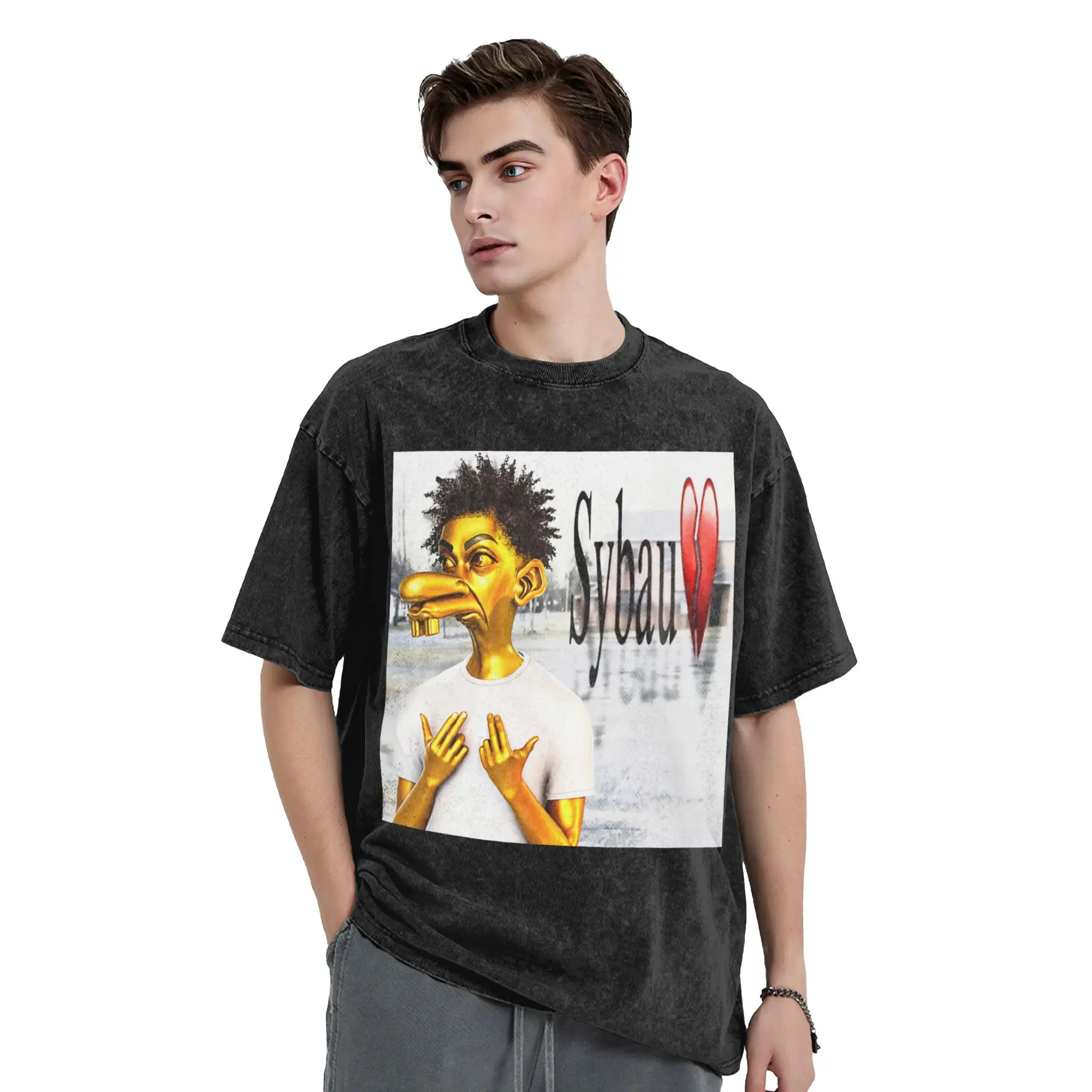 Funny Neegy SYBAU Brainrot Viral Meme Gen Z Washed T Shirts Streetwear Vintage T-Shirt  Tees Tops Men Women Harajuku Summer