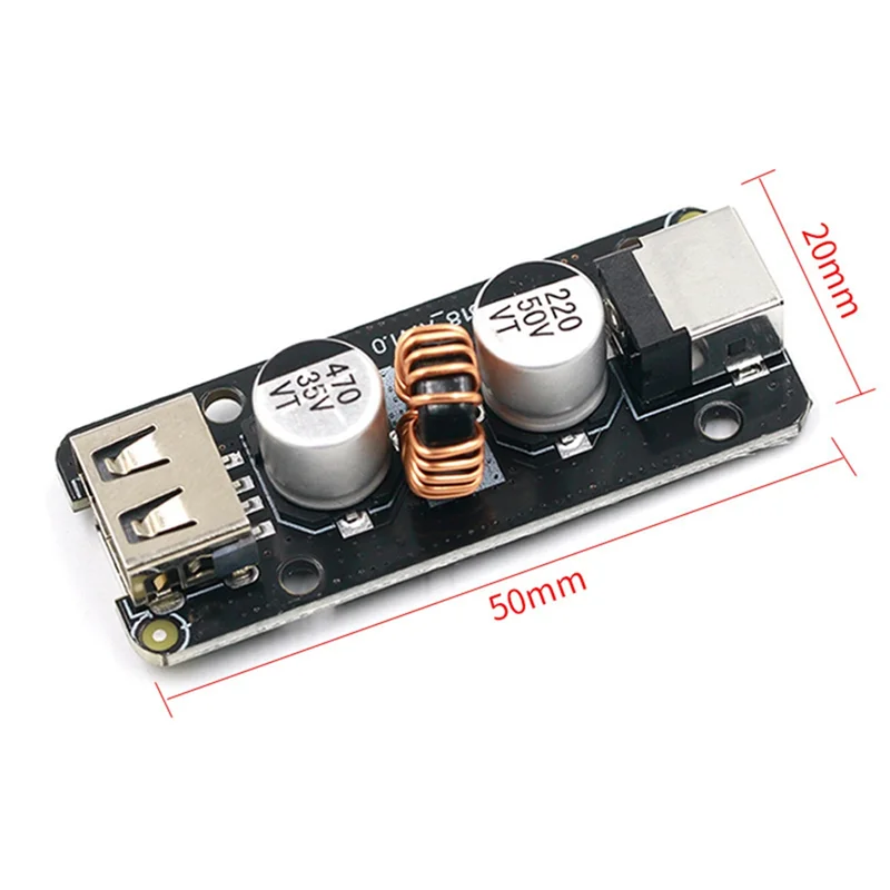 45W 12V/24V DC Ke USB Tipe C PD & Tipe A QC3.0 DC Adaptor Daya Step-Down Buck Isi Daya Cepat IP6518-TCES