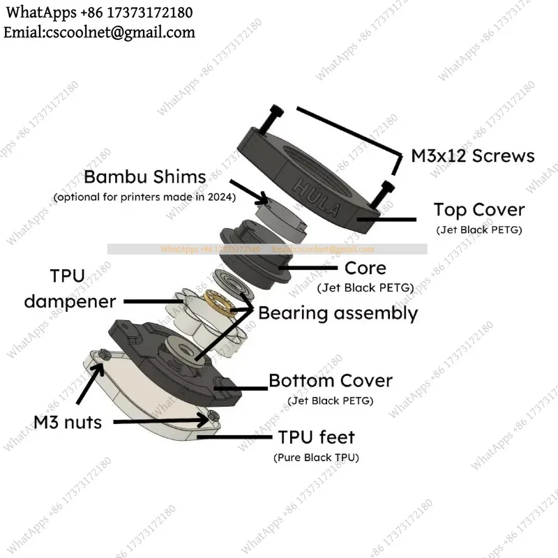 JS01 Anti-Vibration Feet for Bambu Lab P1P P1S P2S Creality K1 K1C QIDI Q2