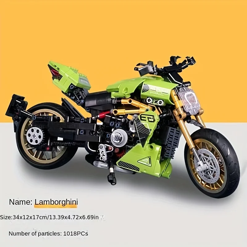 

1018PCS, motorcycle building block, cool green exterior, holiday gifts, Christmas, Halloween