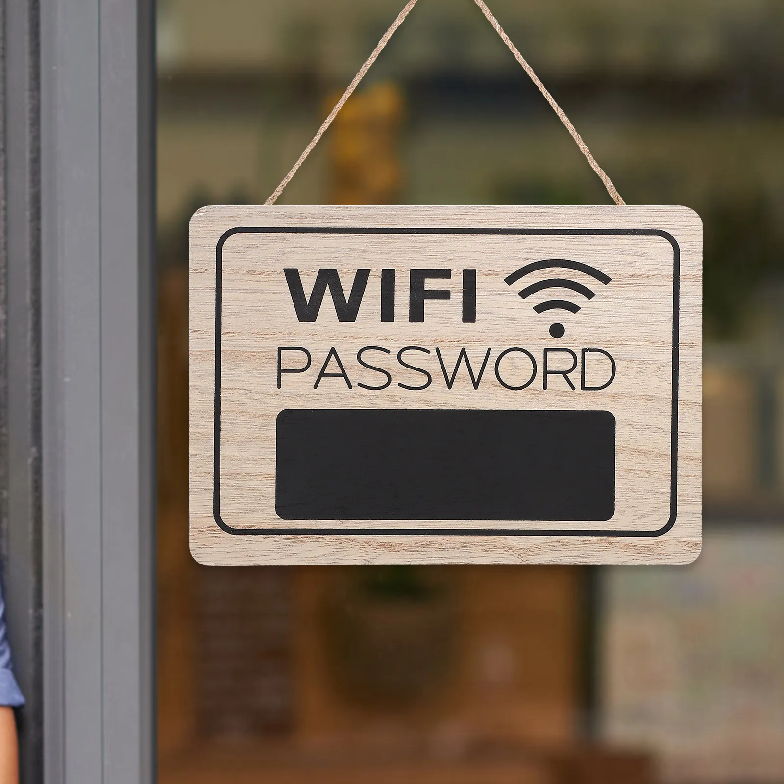 Natural Wood WiFi Password Sign Wall Mounted Door Plaque Home Decor Functional Stylish Eco Friendly WiFi Sign for Living Room