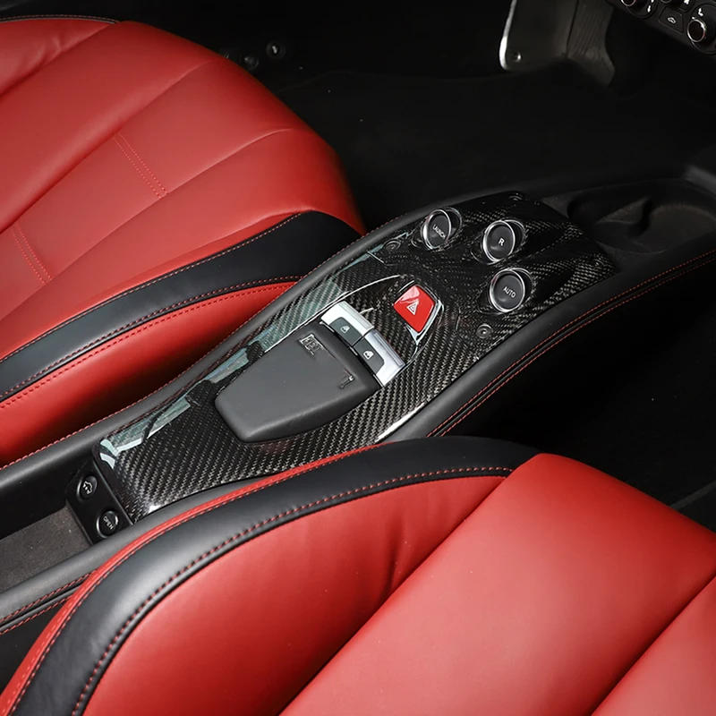 

True carbon fiber Car central control gear panel cover For use with Ferrari 458 Italia 458 Spider F142 2011 2012 2013 2014-2016