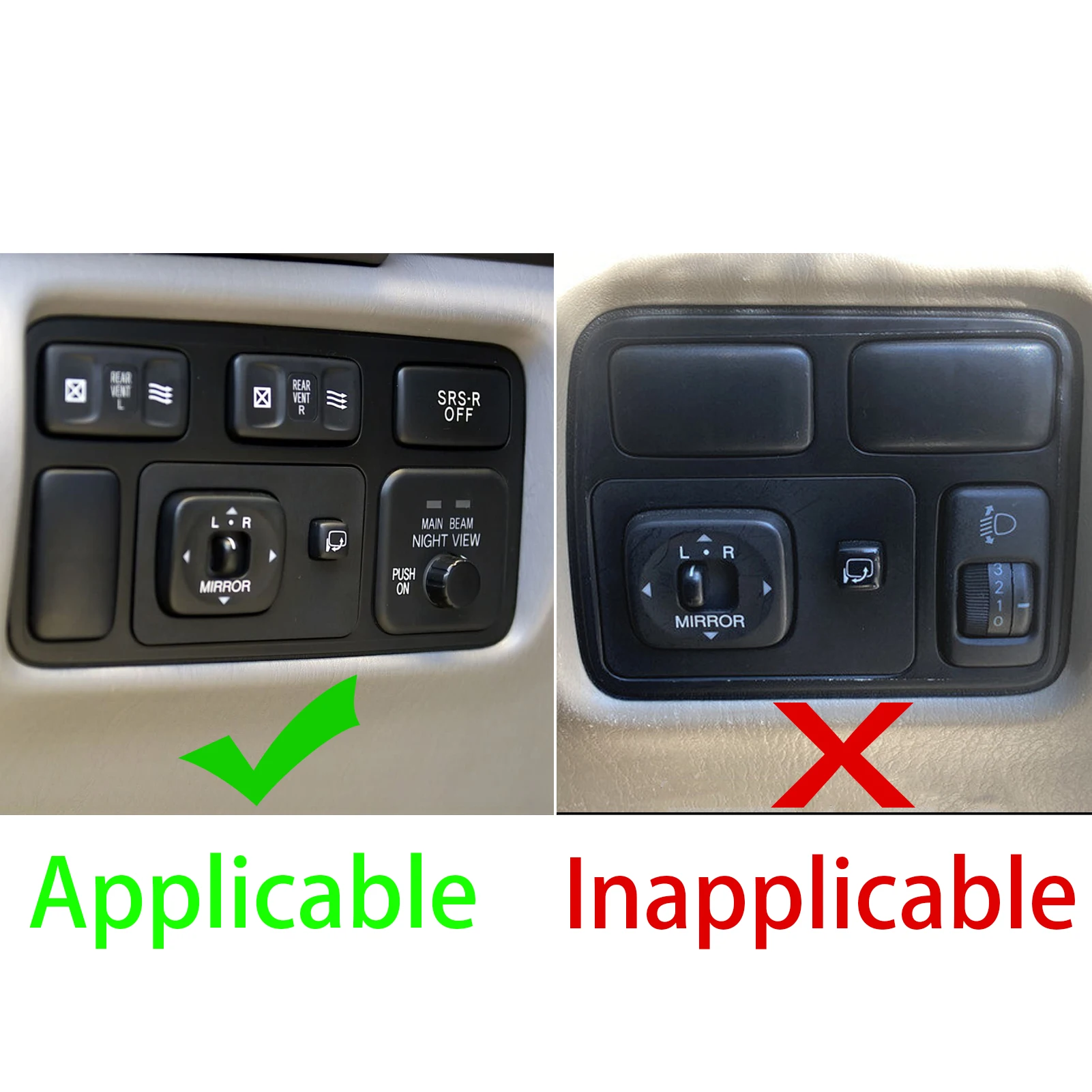 For Toyota Land Cruiser For Lexus LX 470 2003-2007 Carbon Fiber Lighting control panel Car Interior Accessories Stickers