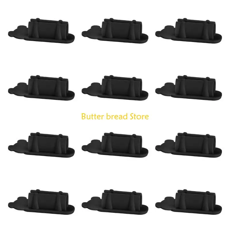 W89C 12Pcs Silicone Pen Holder Sleeve Adhesive Pen Holder for Desk Wall Refrigerator Whiteboard Clipboard File Locker