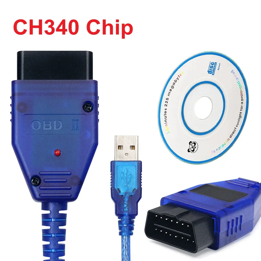 VAG KKL 409.1 OBD2 USB Interface - CH340 Chip Diagnostic Cable for Vag 409 OBD2 Scanner