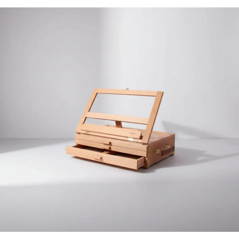 

Регулируемый деревянный настольный мольберт с ящиком для хранения — портативный художественный стол для рисования и рисования