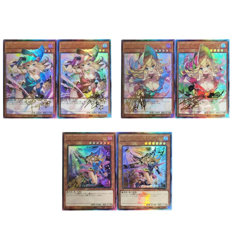 

Ю-Ги-О! Карта Dark Magician Girl DIY с голографическим эффектом и горячим тиснением, ATK/2000, DEF/1700, коллекционная карта для аниме-игр, игрушка, подарок