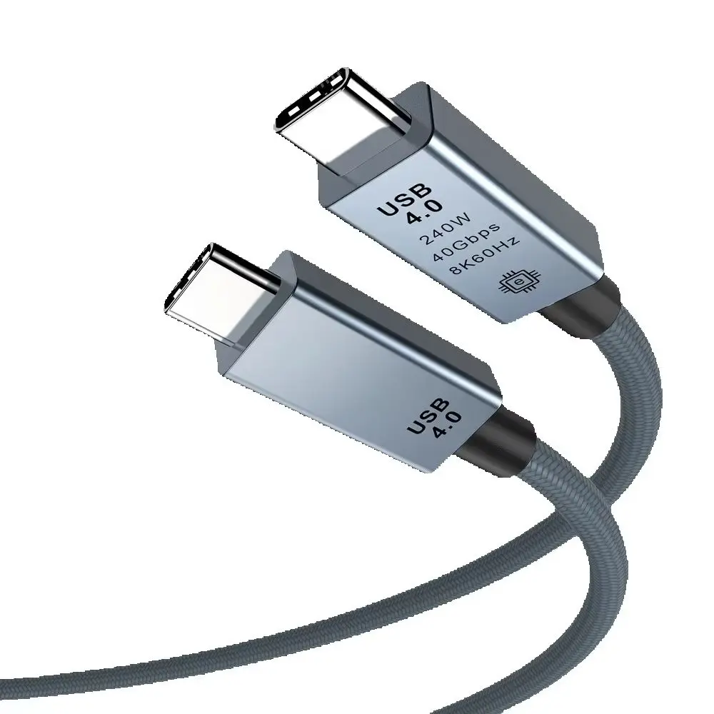 USB4 Cable 40Gbps 240W 8K 60Hz Thunderbolt 4 Compatible Type C to C Fast Charging Data Transfer Cord for Laptop MacBook