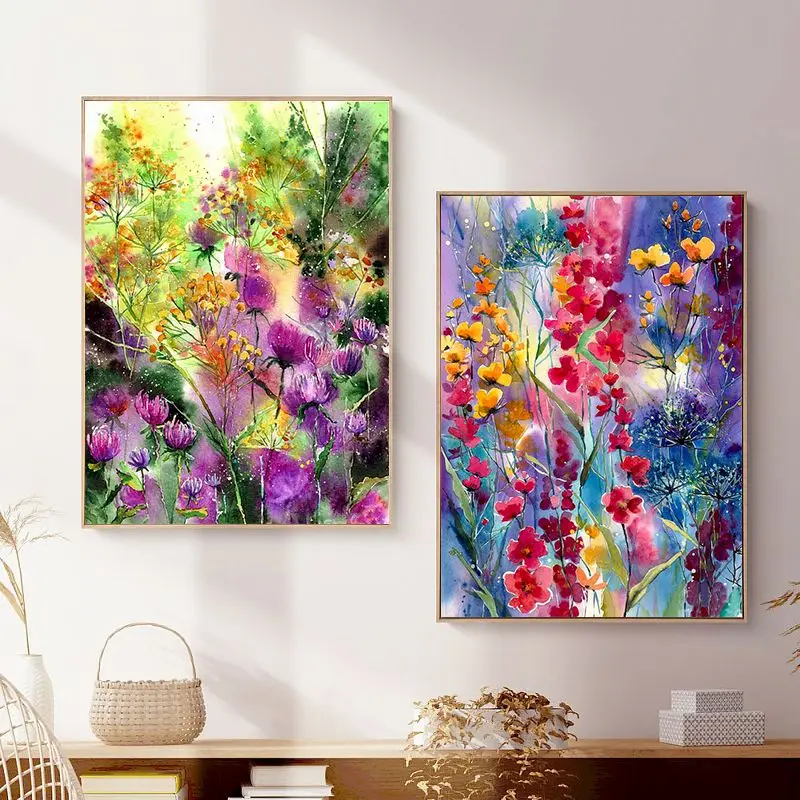 CHENISTORY Picture By Numbers For Adults Flower Acrylic Drawing Canvas Wall Art Oil Painting By Number Diy Home Decoration Gift