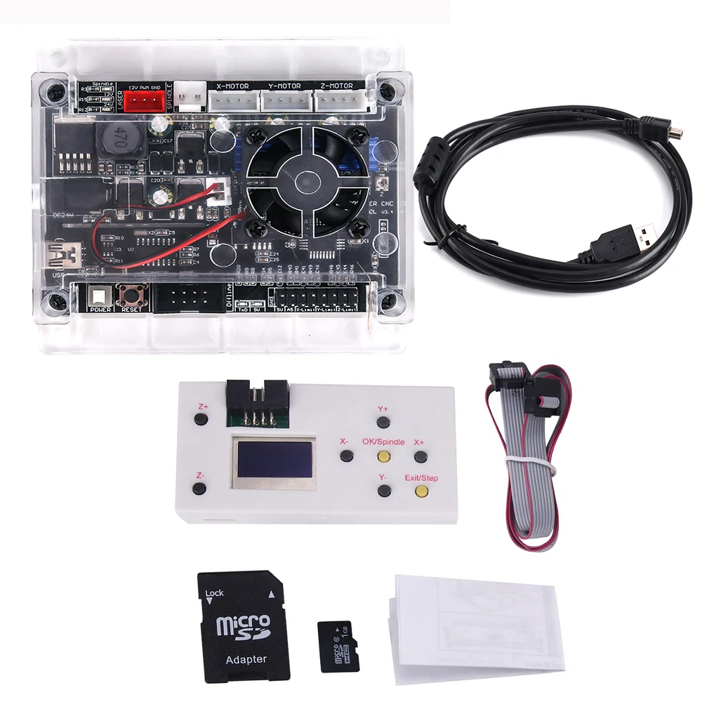 CNC Controller Tools 3-Axis Control Board GRBL 1.1 USB Port Integrated Driver With Offline Controller for 3018 Laser Engraver.