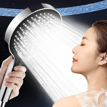 휴대용 물 절약 스프레이 강우 수도꼭지, 15cm 대형 패널, 고압 샤워헤드, 3 가지 모드, 욕실 액세서리, 2024 신제품 