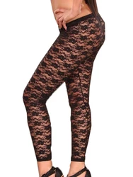 Mulheres sexy cintura alta leggings de renda, preto, magro, estiramento floral, leggins treino, streetwear