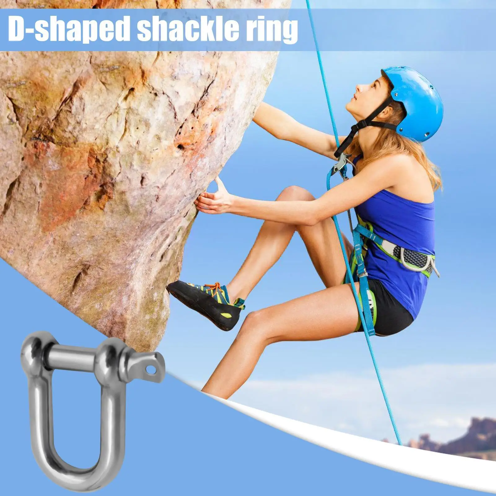 

D-образные кольцевые скобы, 10 шт., D-образные луковые скобы из нержавеющей стали, безопасный такелаж, инструмент для выживания, кемпинга, спорта на открытом воздухе, грузовики