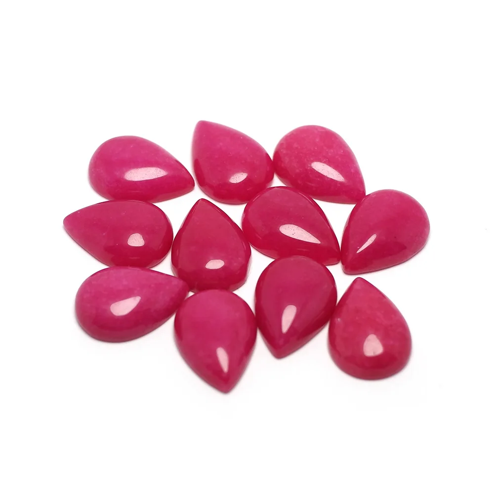 

10pcs Rose Red Cabochon Stone,Polished Flat Back Teardrop Cabochons,Pendant Accessories,Earring Jewelry Necklace Charm Making