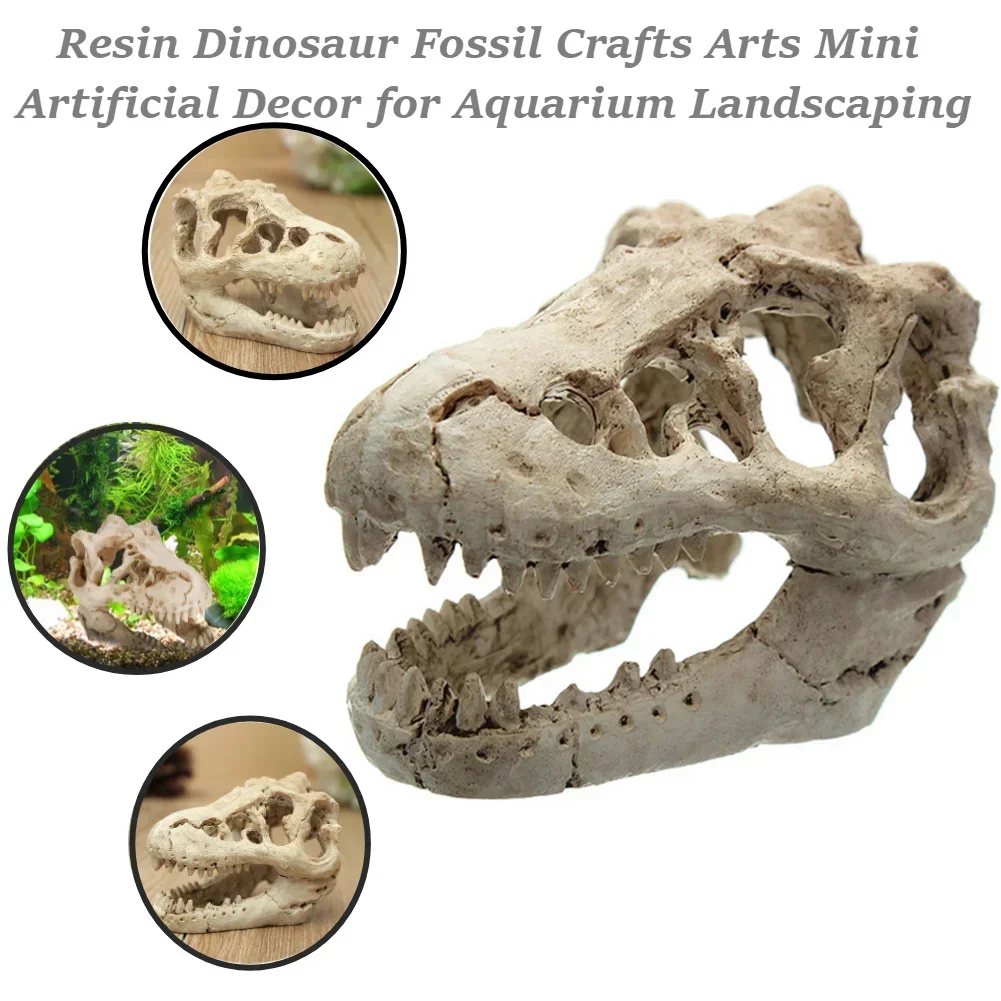 Mini Resin Dinosaur Fossil Aquarium Ornament for Fish Tank Decor