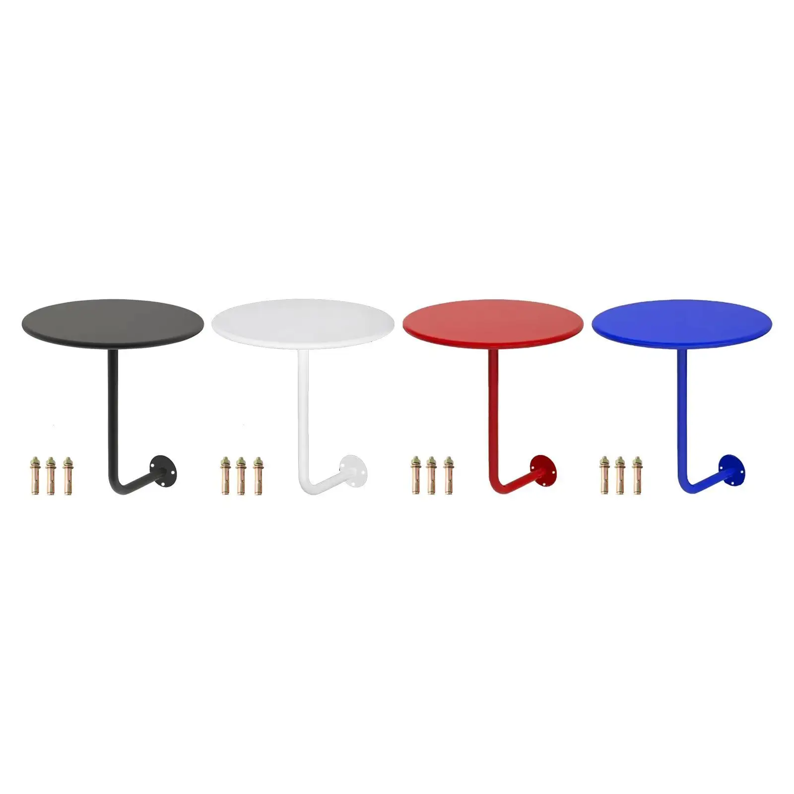 Wall Mounted Iron Round Table Minimalist Dining Table Portable Side Table for Office Kitchen Bedroom