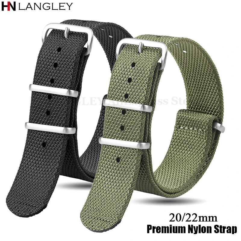 

High Quality Ribbed Nylon Strap Watchband for Military Sport Men Bracelet for Seiko Thicken Braid Wristband 20mm 22mm for Huawei