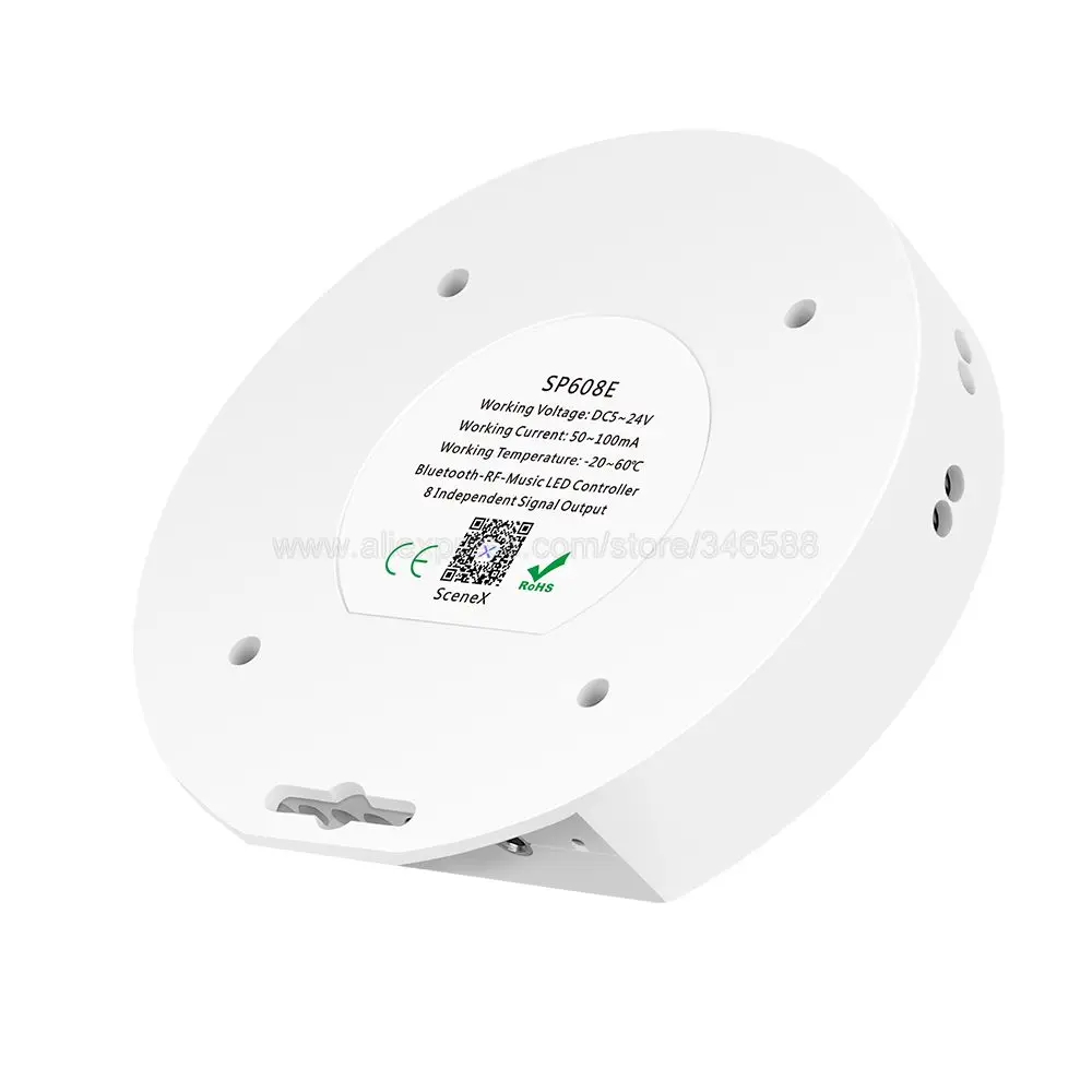 Imagem -06 - Controlador de Música Ws2811 Ws2815 8ch Sinal Led Tira de Luz Construído em Microfone Ios Android Bluetooth-compatível Sp608e Dc5v24v Ws2812b