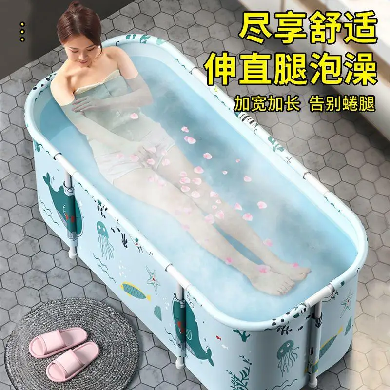 Portable Adults Foldable Bathing Tub Home Folding Bathtub Bath Bucket Large Capacity Keep Hot and Cold Foldable Tub Spa Bathtub