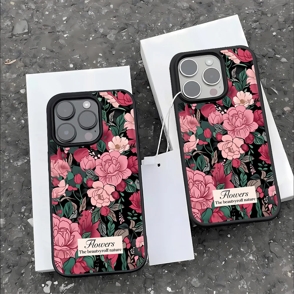 Colorful Flower Wireless Charging Phone Case for iPhone 17 16 Pro Max 11 13 14 12 Air For Magsafe Silicone Shockproof Cover
