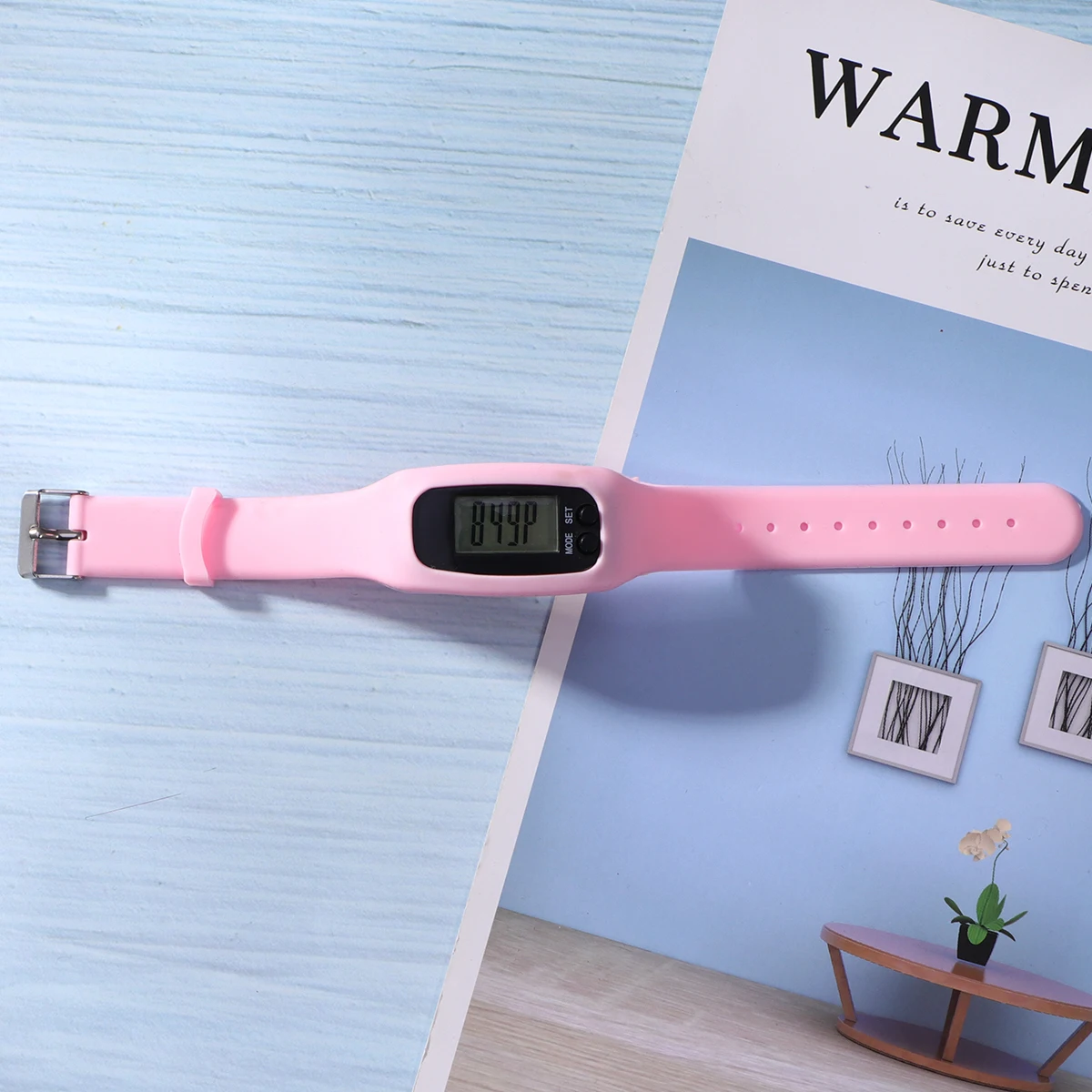 

1Pcs Smart Pedometer Sports Watch Red Silicone Band for Running Walking Step Counting Hiking Camping Sports Watch