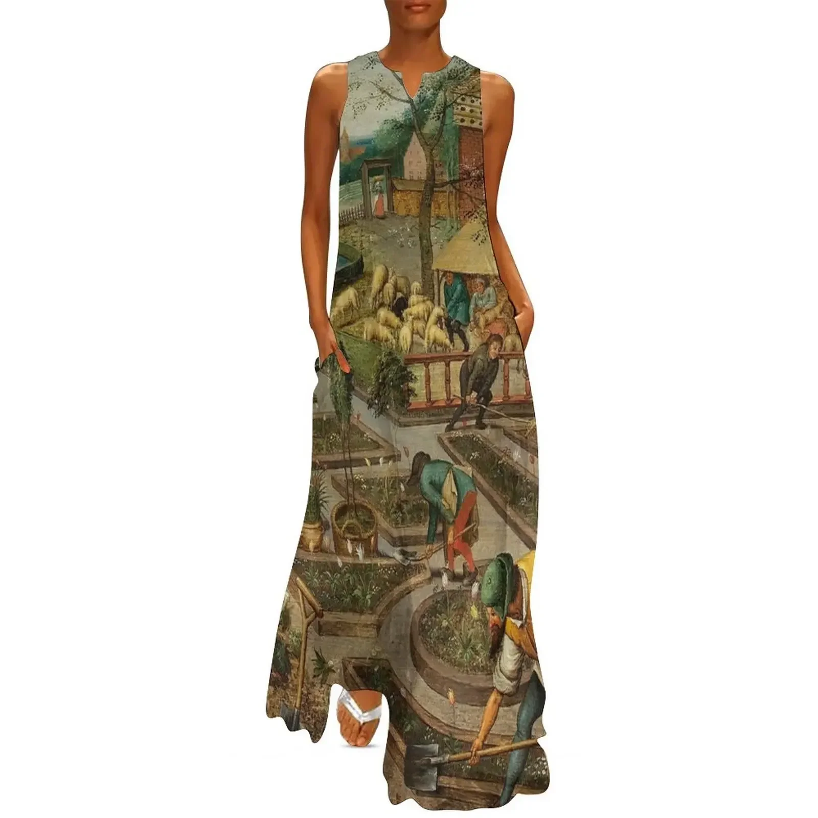 

The Four Seasons, Spring - Pieter Brueghel the Younger Long Dress luxury woman evening dress Dress