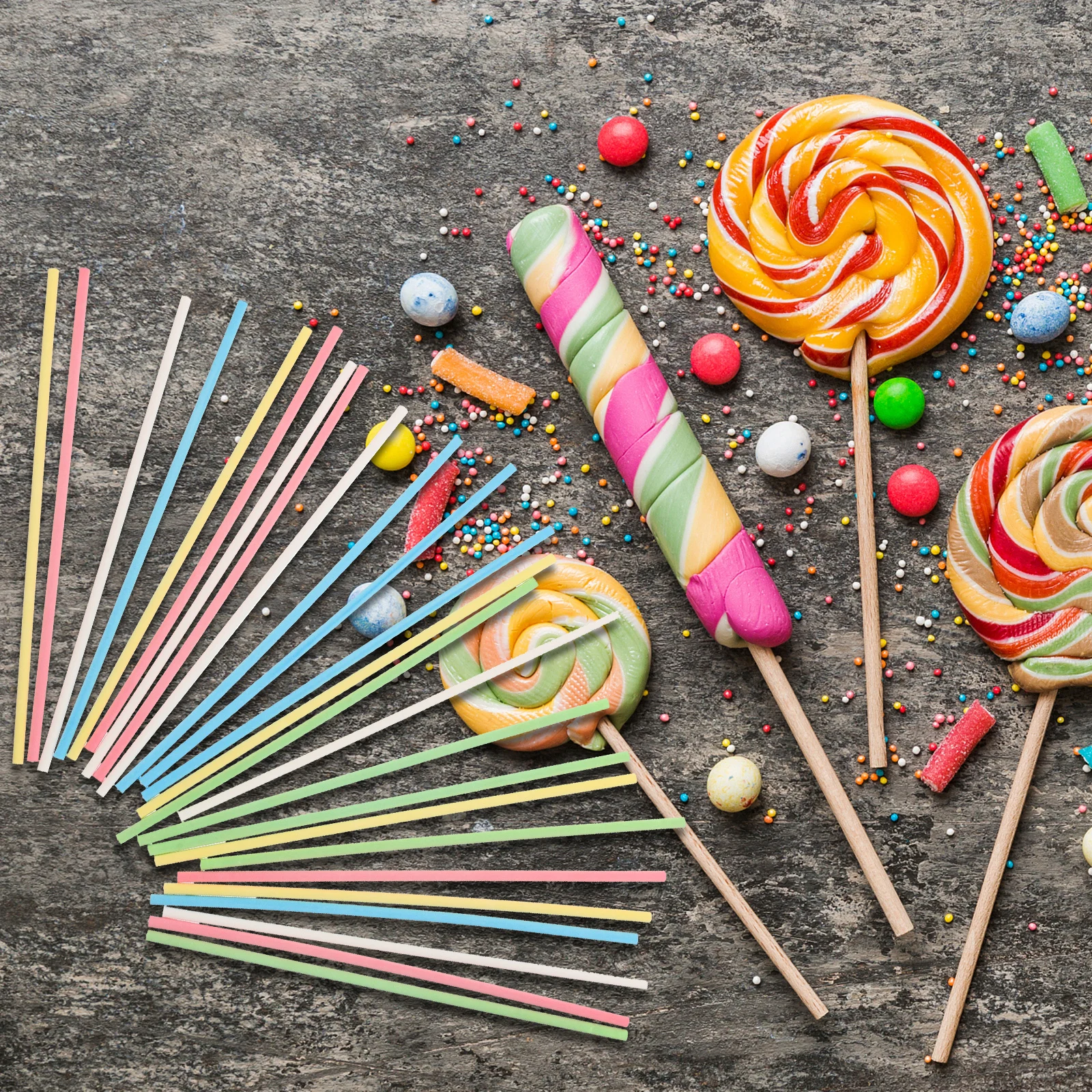 

500 PCS Lollipop Paper Stick Hard Candy Sticks Making Cookie Mini for Cake Pops Cakepop DIY Treat Supplies