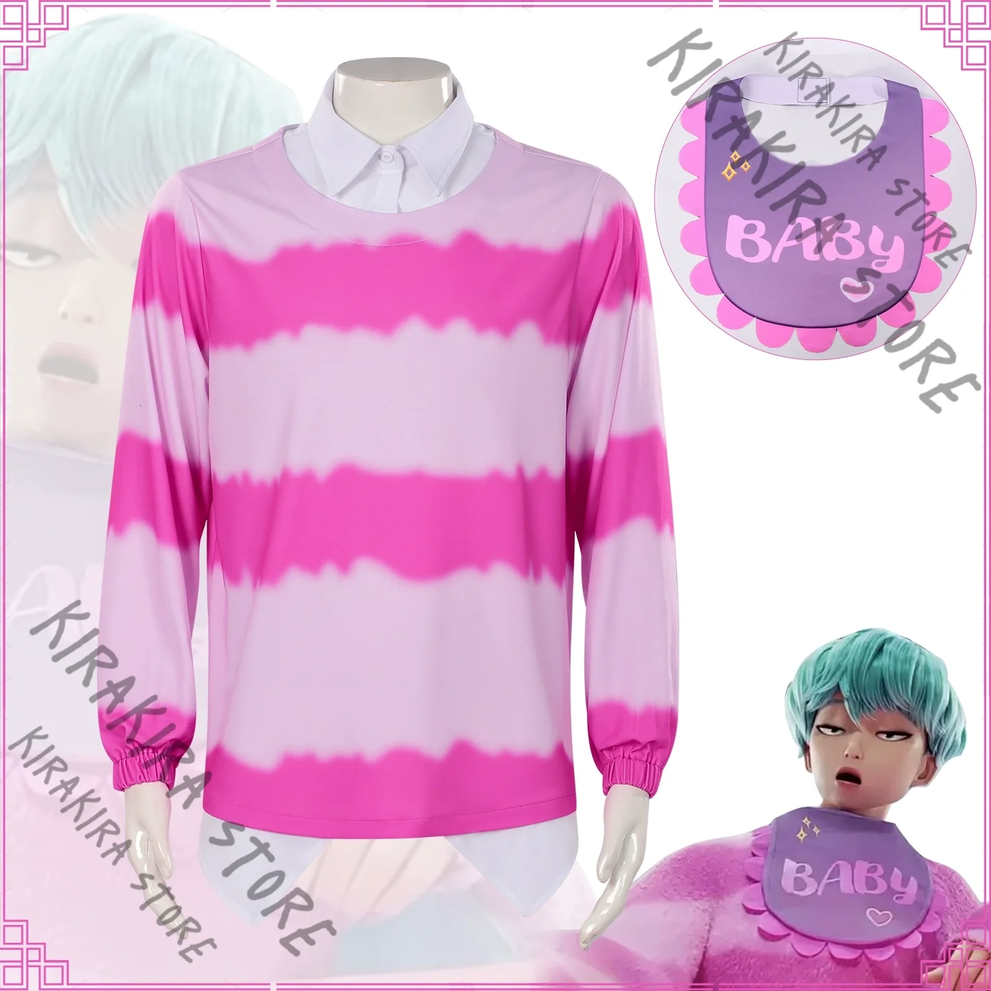 

KPop Demon Hunters Saja Boys Baby Apparel Clothes Sark Shirt Fitting Cosplay Props Ornaments Burp Cloth Costume Hallowmas