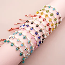 Go2boho Turkish Charm Eye Colorful Women Pulsera Jewelry Fashion Pendant Boho Handmade Friendship String Miyuki Beads Bracelets