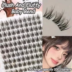 5D Individual Manga Eyelashes Mink 10/3 Rows Cluster Eyelash Extension Natural False Eyelashes Korean Eyes Makeup Tool Wholesale