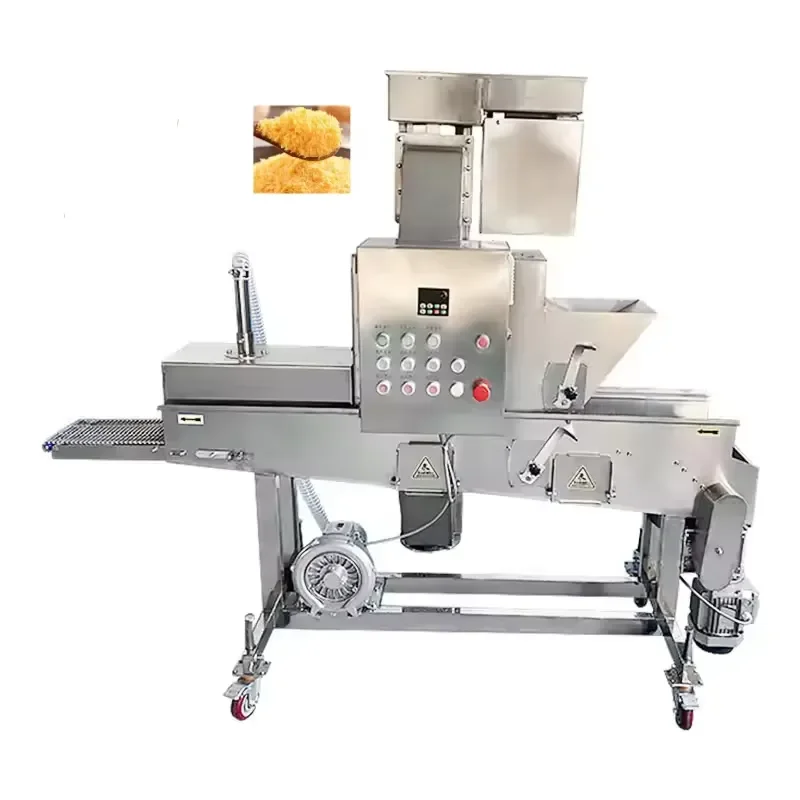 Máquina Automática para Recubrir Hamburguesas con Pan Rallado, Aplicador de Empanadura para Nuggets de Pollo, Máquina Continua para Bañar en Harina para Tempura