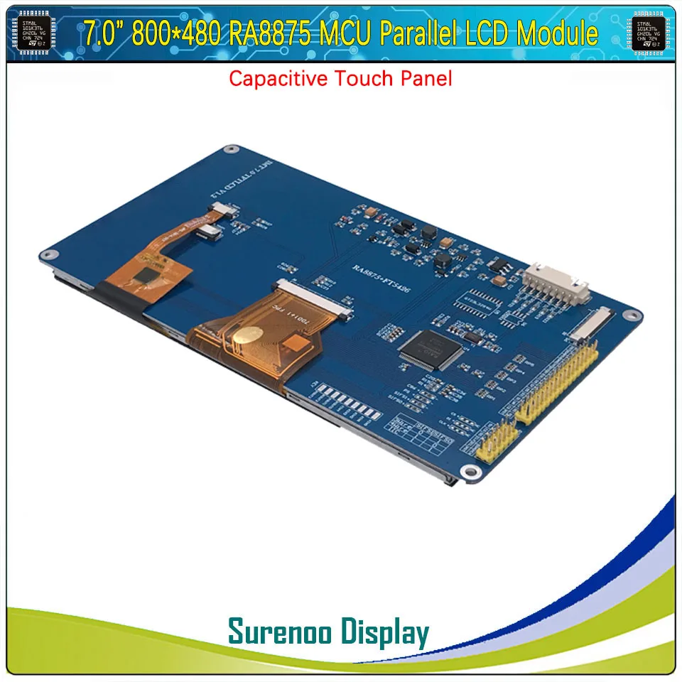 Imagem -03 - Polegadas 800*480 Ra8875 Mcu Paralelo Tft Lcd Módulo Display Tela Monitor Resistive Painel de Toque Capacitivo Paralelo Spi Iic I2c 7