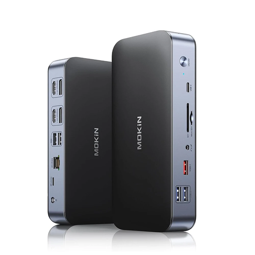 

Док-станция MOKiN 15 в 1 с 2 HDMI,2 портами дисплея, USB 3,1, 2,5 Гбит/с Ethernet, питание 120 Вт для MacBook Pro/Air/Dell