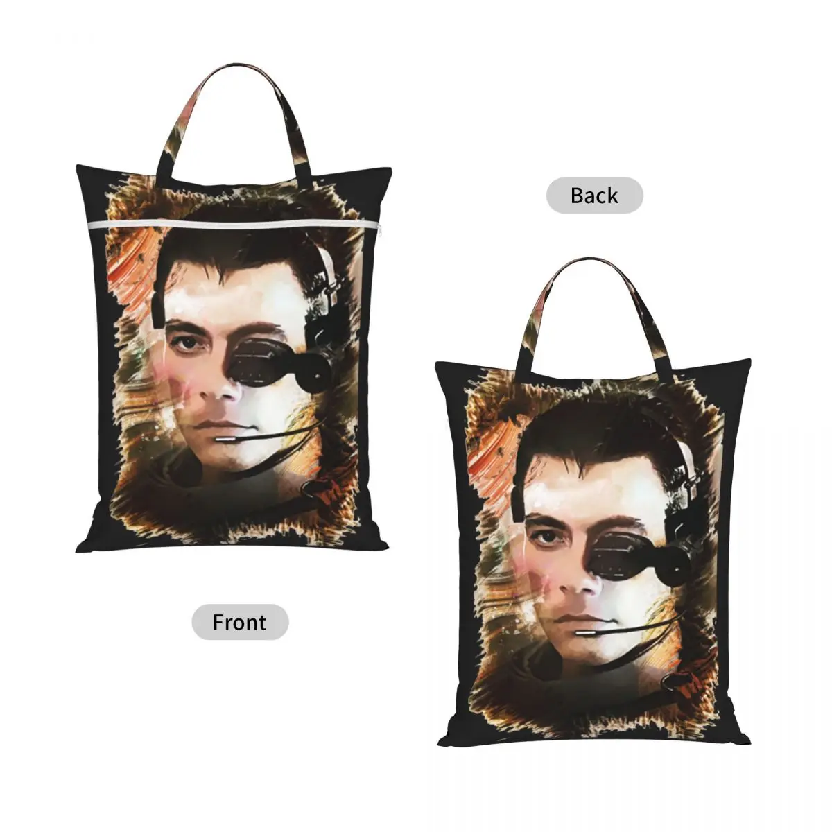 Universal Soldier Jean Claude Van Damme Travel Laundry Bag Waterproof Reusable Dirty Clothes Pouch Gym Vacation Washing Basket