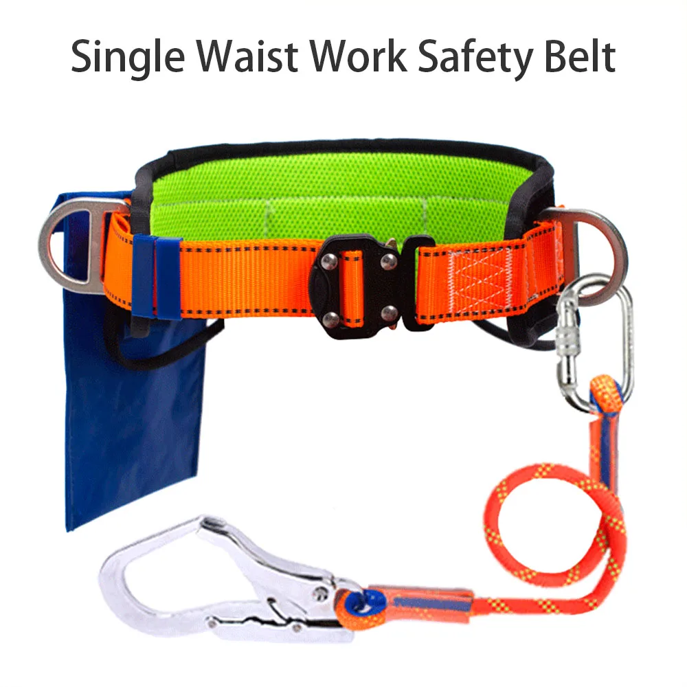 

Single Waist Work Safety Belt High-altitude Work Harness Outdoor Rock Climbing Electrician Construction Protective Safety Rope