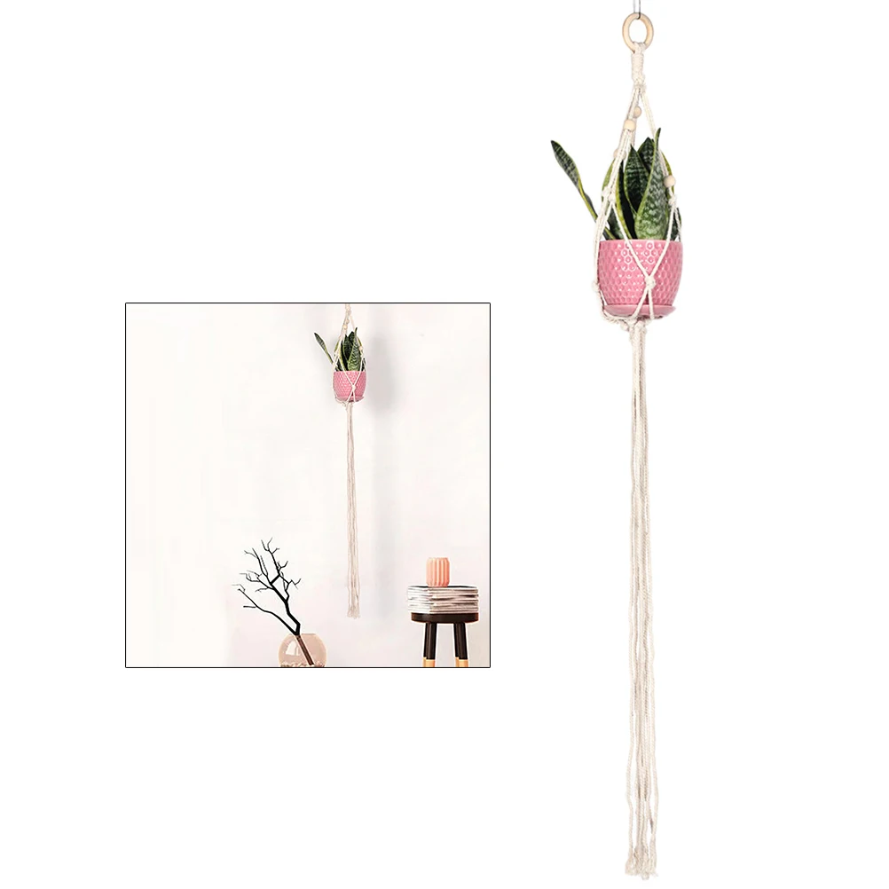 

Macrame Plant Hanger Wall Decor Cotton Rope Basket Hanging Planter Bohemian Tapestry Indoor Outdoor Flower Holder Sling Pendant