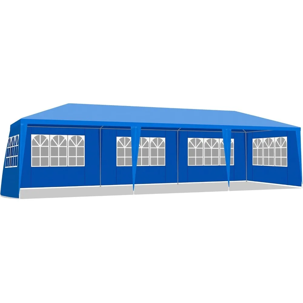 

10x30 ft Outdoor Gazebo Canopy Tent with 8 Removable Sidewalls, All Weather Party Tent, Rust Resistant Frame Easy Assembly Spaci