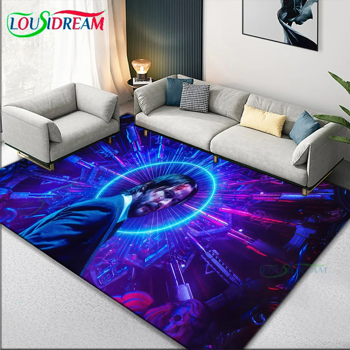 J-JOHN WICK Large Area Carpet Rug for Living Room Bedroom Decor Playing Door mat Floor doormat entrance door Decoration Mat Gift